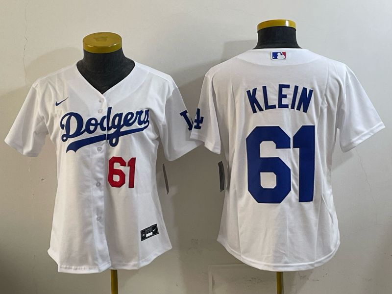 Women 2025 Nike Toronto Blue Jays #61 Klein White Game MLB Jersey 05